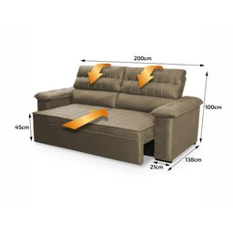Sofá Retrátil Reclinável 3 Lugares com Molas 2,00m Quantum Suede Velut Tabaco - King House - 3 Sofá Retrátil Reclinável 3 Lugares com Molas 2,00m Quantum Suede Velut Tabaco - King House - 3