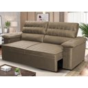 Ver imagem 1 de Sofá Retrátil Reclinável 3 Lugares com Molas 2,00m Quantum Suede Velut Tabaco - King House