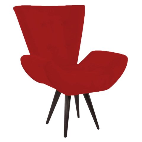 Poltrona Decorativa Bella Suede Vermelho
