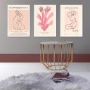 Ver imagem 2 de Kit 3 Quadros Matisse Mulheres Coral - Rosa 45x34cm - com Vidro:moldura Preta