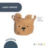 Cesto Infantil Redondo 30cm com Alças Urso de Pelúcia - Oikos - 5