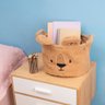 Cesto Infantil Redondo 30cm com Alças Urso de Pelúcia - Oikos - 3