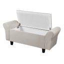 Ver imagem 4 de Recamier Baú para Cama Casal 1,30m Lara Premium Estilo Decorativo Closet Estofado Cor Bege
