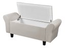 Ver imagem 4 de Recamier Baú para Cama Casal 1,30m Lara Premium Estilo Decorativo Closet Estofado Cor Bege