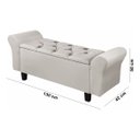 Ver imagem 6 de Recamier Baú para Cama Casal 1,30m Lara Premium Estilo Decorativo Closet Estofado Cor Bege