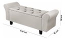 Ver imagem 6 de Recamier Baú para Cama Casal 1,30m Lara Premium Estilo Decorativo Closet Estofado Cor Bege