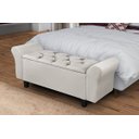 Ver imagem 2 de Recamier Baú para Cama Casal 1,30m Lara Premium Estilo Decorativo Closet Estofado Cor Bege