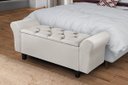 Ver imagem 2 de Recamier Baú para Cama Casal 1,30m Lara Premium Estilo Decorativo Closet Estofado Cor Bege