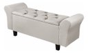 Ver imagem 3 de Recamier Baú para Cama Casal 1,30m Lara Premium Estilo Decorativo Closet Estofado Cor Bege