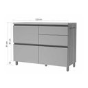 Ver imagem 3 de Módulo Cozinha Nesher Rainha Balcão P/pia 1porta Basculante e 4gaveta C/tampo 120 Cm Nature/verde