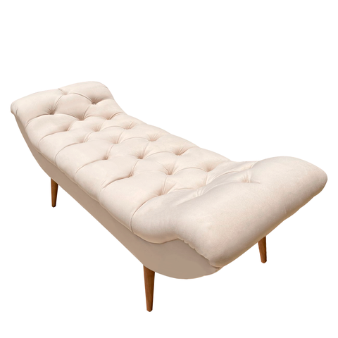 Recamier Sofá Calçadeira 1,6 M Realeza:suede Bege