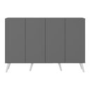 Ver imagem 7 de Aparador Buffet 4 Portas com Pés Retrô Veneza Multimóveis Grafite/Branco