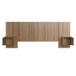 Cabeceira para Cama Casal com 2 Mesas de Cabeceira Suspensas Cor:mel - 3