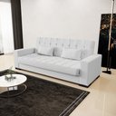 Ver imagem 2 de Sofá Cama 02 lugares Lisboa Linho Pés de Madeira - D’Rossi - A05 Cinza
