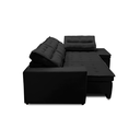Ver imagem 3 de Sofá de Canto Retrátil 3,40x2,00 Valentina Suede Preto