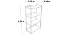 Ver imagem 3 de Estante Multiuso Industrial 4 Prateleiras em MDP 70x34x121cm Preto