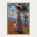 Ver imagem 2 de Quadro Monet Impressionismo Paisagem Campo e Mulher Decoração de Casa
