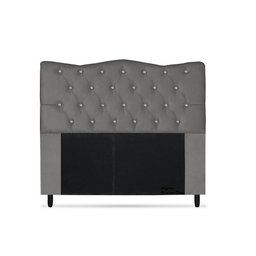 Cabeceira Dunas Solteirão Viúva 120cm com Strass Suede: Cinza - 1