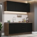Ver imagem 1 de Cozinha Completa 180001 Com Armário E Balcão Rustic/Preto