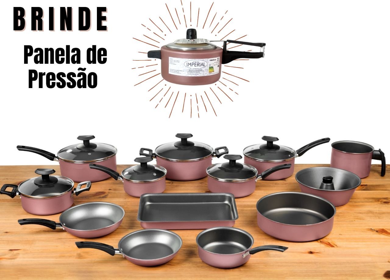 Kit Jogo de Panelas 13 Peças Completo Antiaderente Teflon Com