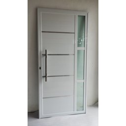 Porta de Alumínio Lambri Simples 210x100 C/ Puxador e Vidro - 3