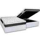 Ver imagem 1 de Cama Box Baú Queen: Colchão Ortopédico Plumatex Falcon Ultra Firme + Base Crc Courano White (