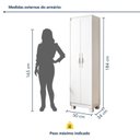 Ver imagem 3 de Sapateira Multiuso 2 Portas 5 Prateleiras com Pés 184cm Bliss Branco