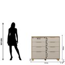 Ver imagem 3 de Cômoda para Quarto Density 8 Gavetas MDF-MDP com Puxador em Alumínio Nature-Fendi Vila Rica
