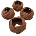Ver imagem 1 de Kit 4 Argolas Trançado Charlô Camurça Marrom