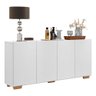 Aparador Buffet Multimóveis Veneza 4 Portas FG3557 Branco/Natural - 2