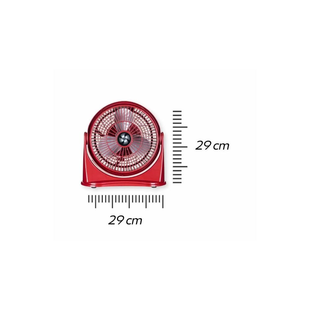 Circulador de Ar Ventimais 3 Pás 25cm 3 em 1, 2 Velocidades Vermelho e Prata 110v - 7