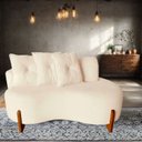 Ver imagem 1 de Namoradeira Sofá 2 Lugares Feijão Plaza Orgânica Boucle Bege Luxo