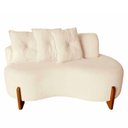 Ver imagem 2 de Namoradeira Sofá 2 Lugares Feijão Plaza Orgânica Boucle Bege Luxo