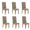 Ver imagem 1 de Conjunto 6 Cadeiras para Sala de Jantar Laura Marrom/Mel/Caramelo