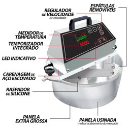 Misturador Elétrico Automático Digital para Doces e Salgados 4 Litros Bivolt Inox Saro - 2
