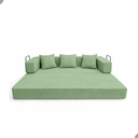 Ver imagem 3 de Sofá Bouclé Verde 3 Lugares Moderno Claro Elegante Sala Minimalista Moderno Organico Industrial