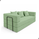 Ver imagem 2 de Sofá Bouclé Verde 3 Lugares Moderno Claro Elegante Sala Minimalista Moderno Organico Industrial