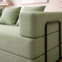 Ver imagem 6 de Sofá Bouclé Verde 3 Lugares Moderno Claro Elegante Sala Minimalista Moderno Organico Industrial