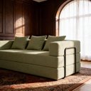 Ver imagem 7 de Sofá Bouclé Verde 3 Lugares Moderno Claro Elegante Sala Minimalista Moderno Organico Industrial