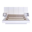 Ver imagem 3 de Cama de Casal Queen Suspensa com Cabeceira e Mesas de Apoio Branco Mdp Zurique