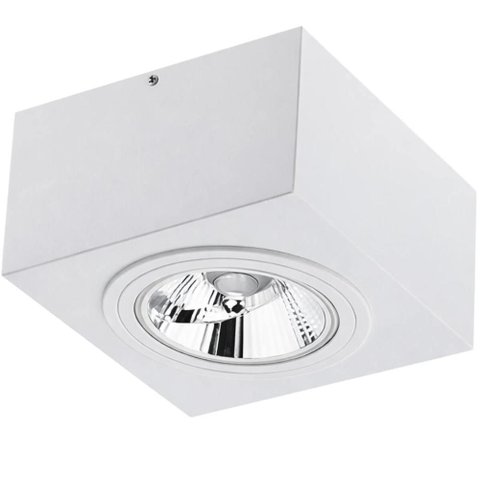 Luminária Plafon Branco de Sobrepor Box 17x9,5cm Bivolt Dital Aluzinc Soquete GU10