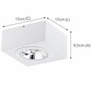 Ver imagem 3 de Luminária Plafon Branco de Sobrepor Box 17x9,5cm Bivolt Dital Aluzinc Soquete GU10