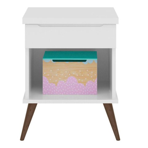 Mesa de Apoio Infantil com 1 Nicho Melinda Cor Branco Phoenix Baby