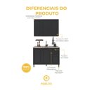 Ver imagem 5 de Armário de Cozinha Modulada Compacta Fidelitá Nara 100% MDF 2 Peças 120cm 6 Portas 2 Gavetas sem