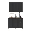 Ver imagem 2 de Armário de Cozinha Modulada Compacta Fidelitá Nara 100% MDF 2 Peças 120cm 6 Portas 2 Gavetas sem