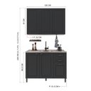 Ver imagem 4 de Armário de Cozinha Modulada Compacta Fidelitá Nara 100% MDF 2 Peças 120cm 6 Portas 2 Gavetas sem