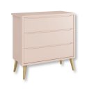 Ver imagem 2 de Cômoda Infantil 3 Gavetas Retrô Rosa Theo Madeira Natural