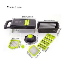 Ralador Fatiador Cortador Mandolin Multiuso de Frutas e Vegetais 16 em 1 Profissional Inox - 5