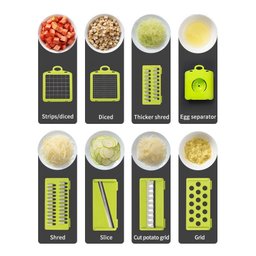 Ralador Fatiador Cortador Mandolin Multiuso de Frutas e Vegetais 16 em 1 Profissional Inox - 4