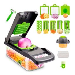 Ralador Fatiador Cortador Mandolin Multiuso de Frutas e Vegetais 16 em 1 Profissional Inox - 2